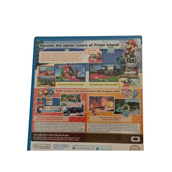 Paper Mario Color Splash Nintendo Wii U 2016 Intelligent Video Game New Sealed - Picture 4 of 6